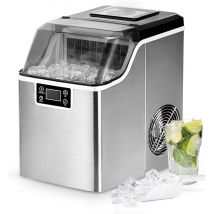 Macchina per cubetti di ghiaccio in acciaio inossidabile, 24 dadi in 13 minuti, 24 kg/24 ore, 3,2 litri autopulente con pala e cestino per cucina/bar/ufficio