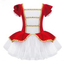 Puff Sleeves Mesh Tutu Dress Kids Girls Ballet Leotard Dancewear Circus Ringmaster Costume Ballerina Fairy Prom Party Costumes