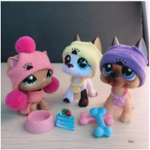 Random  Pet and Pet Shop AccessoriesLPS Collars Drink Wings Bowl Phone Skirt Bone Bows For Pet Short hair