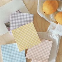 Korean Ins Grid Retro Soft Color Memo Pad Student Checkered Notepad Office Creative Message Paper School Supplies Stationery