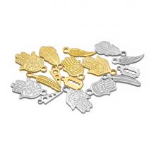 20pcs Fashion Wing Pendants Stainless Steel Feather Palm Blades Shape Charms for DIY Necklace Bracelet Making Jewelry Findings