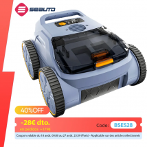 Aspiradora de piscina Seauto, 3 modos para piscinas enterradas/acotadas hasta 2150 pies cuadrados. Pie., dura hasta 150 minutos, escalada en pared, motor sin escobillas de 180 W