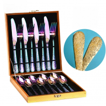 Rainbow Tableware Set 5/16pcs High Grade Luxury Dinnerware Fork Knife Spoon Cutlery Set Flatware Set With Box Dishwasher Safe