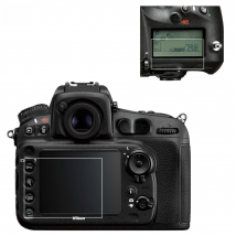 Self-adhesive Tempered Glass LCD + Film Shoulder Top Info Screen Protector Cover for Nikon D800 D800E D810 D810A Camera