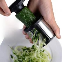 LMETJMA Manual Spiralizer Vegetable Slicer Stainless Steel Vegetable Slicer Cutter Veggie Spiral Cutter Zoodle Maker KC0110