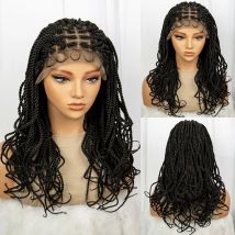 Knoten lose Box geflochtene Perücken 20 Zoll synthetische gedrehte geflochtene Spitze Perücke für schwarze Frauen leichte Twist Zöpfe Perücke mit Babyhaar