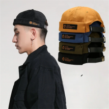 Fashion Brimless Men Women Hat Docker Hat Beanie Sailor Streetwear Hats  Cotton Breathable Spring Summer Hat Retro Hip Hop Hat
