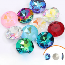 Pipatian 1/5/9Pcs 27MM Big Round Gemstone High Quality Rhinestone for Handicrafts Loose Rivoli Crystal Flower Diy Crafts Crystal