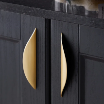KAK Copper Gold Cabinet Handles Drawer Knobs Black Kitchen Handles Cupboard Door Pulls Half Moon Furniture Handle Door Hardware