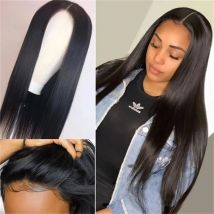 AliPearl Straight Lace Closure Human Hair Wigs Brazilian 6x6 HD Transparent Lace Wig For Women Pre Plucked AliPearl Hair Wig