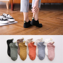 Summer Cartoon Cotton Women's Socks Creative Funny Embroidery Glitter Heart Sokken For Female Cute Kawaii Girls Dropship