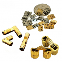 Antique Mini Metal Miniature Dollhouse Accessories Closet Small Hinges +Screws Brass Door Hinges Furniture Fittings For Hardware