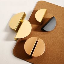 Modern American Semicircle Golden Embedded Cabinet Handle Square Drawer Knob Hardware Furniture Accessories Door Pulls