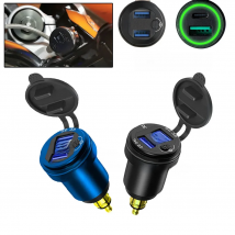 R1250GS HP Dual USB Charger 12V Quick 3.0 DIN Hella LED Display Adapter For BMW F800GS ADV F850GS S1000XR G650GS R1200GS K1200R