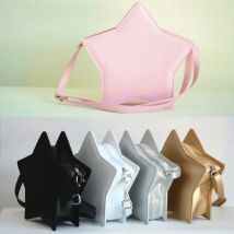 Lolita Mini Star Crossbody Messenger Handbag Shoulder Bag PU Leather Sweet Shape Tote Purse Handbag Women