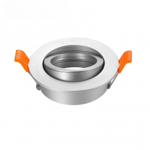 Round Surfaced Mounted Silver Aluminum GU10 MR16 Lamp Holder Spot Light Fixture Frame LED Ceiling Downlight Fitting For Room