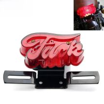 Universal Motorcycle Retro Red Taillight Brake Stop Light License Plate Lamp Rear Light For Harley Softail Custom Chopper Bobber