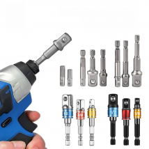 Drill Socket Adapter Kit Impact Drill Extension Bit Socket Adapter Kit 1/4'' 3/8'' 1/2'' Square Head 1/4'' Hex Shank Drill Tools
