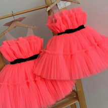 Baby Girls Ruffles Party Dress Elegant 3 8 Year Fluffy Evening Princess Birthday Kids Dresses For Girl Wedding Children Costume