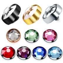10pcs/lot Titanium Piercing Micro Dermal Anchor Top Round Gem Skin Diver Implant Jewelled Hide in Skin Attachment Body Jewelry