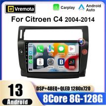 Android 13 Radio de coche para Citroen C4 c-triomphe Quatre 2004- 2014 Android Auto reproductor Multimedia vídeo 4G Carplay navegación GPS