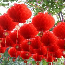 20pcs Chinese Red Paper Lanterns, Paper Round Lanterns Party Hanging Lanterns for Chinese New Year, Spring Festival, Wedding