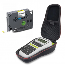 UniPlus 6PK 12mm Label Tape 631 Label Printer Case H110 Hard EVA Box Shockproof Compatible for Brother PTouch PTH110 PTH100 Bag