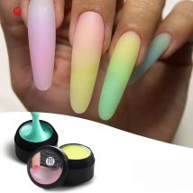 MSHARE 2PCS/SET 10g Translucent Jelly Blue Yellow Green Gradient Self Leveling Hard Gel Quick Extension UV LED Nail Gels