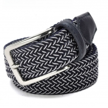 2020 Hand Woven Women Belt Korean Men Elastic Pin Buckle Pants Canvas Blue And White Belt 100-135CM  Jeans Fashion Design