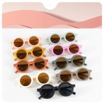 Children's sunglasses, inset style  round frame, 1-7 year old baby sunglasses, sun shading, sun protection