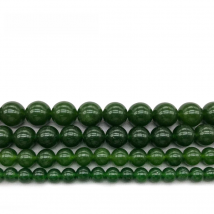 Natural Stone Green Jades Round Loose Beads 6 8 10 12MM Pick Size for Jewelry Making