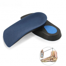 1Pair 3/4 Orthotic Shoe Inserts for Plantar Fasciitis, Foot Arch and Heel Pain Relief, Cup Support for Walking Running Exercise