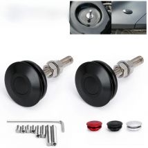 VR - Universal Black Push Button Billet Hood Pins Lock Clip Kit Car Quick Latch New Engine Bonnets Red VR-HP31BK
