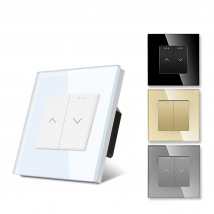 TAWOIA Normal Curtain Push Button Switch EU Glass Frame Motorized Roller Blinds Shutter Switch Automatic Rebound Reset switch