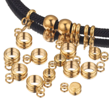 20pcs Lot Big Hole Gold Stainless Steel Charms Bail Clasps Connecteur DIY Jewelry Making Wholesale Supplies Items for Business