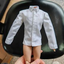 1/6 Scale Male Long Sleeve White Shirt Top Clothes Model Fit 12-inch Soldier Action Figure Bodies