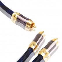 HIFI  Subwoofer Y Cable (OD 8.0mm) RCA  1 Male to 2 Male Audio cable