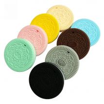 BOBO.BOX 1PC Silicone Teether Cookies Baby Teether Pendant Food Grade BPA Free Baby Teething Chew Charms Silicone Beads Toy Gift