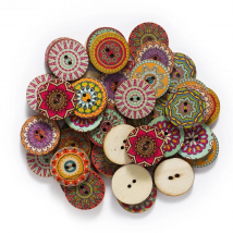 50/100pcs Painted Round Wood Buttons for Handwork Sewing Scrapbook Clothing Crafts Accessories Card Decor 15-25mm