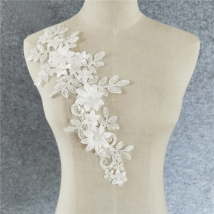 Exquisite white pearl 3D Flower Embroidered Lace Sewing for Clothes Applique Lace Neckline Collar DIY Dress accessories YL1144