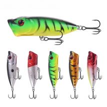 1 Pc Popper Fishing Lure 7cm 10g Hard Bait Artificial Topwater for Bass Trout Pike Wobblers Fishing Tackle with 6# Treble Hooks