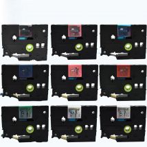 KZE 12mm*4m multicolour Label Tape Compatible Satin Ribbon Tape Replacement for Brother TZe-R231 TZe-RE34 TZe-R234 TZe-RW34