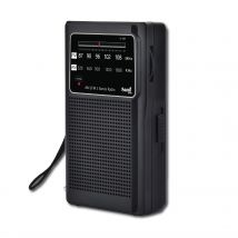 Radio Sami 2 bandas mediana vertical negra con auriculares