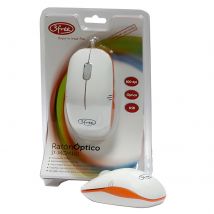 Mouse optico usb 3free mcm101/wo diseño blanco naranja