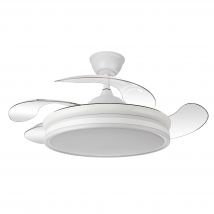 Ventilador de Techo FABRILAMP bayomo 59 W 6890lm Blanco 4 Aspas Desplegables Motor DC LED Integrada