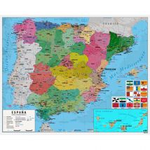 Poster mapa de España 40x50 cm  ERIK - Mapa de España, miniposter papel brillo de gran calidad, 150 gramos / Ref: MPGE0219