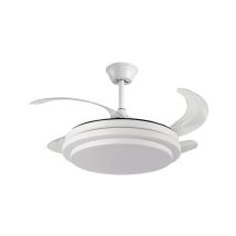 MINI Ventilador de Techo SELENE con Motor DC y Aspas Desplegables con Luz Led 24W MEMORIA y Regulable en intensidad DIMMER (luz nocturna) - Marca BEL AIR HOME - Silencioso y Eficiente - Control Remoto