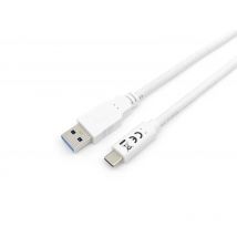 Equip - 128364 Cable USB 3.2 Gen 1 C a A, M/M , 2,0m, 5Gbps, Blanco 128364