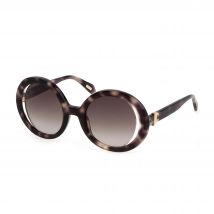 Just Cavalli SJC028 Gafas, Marrón Brillante/Beige Havana, 51 para Mujer