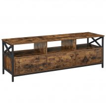 VASAGLE Mueble de TV, Mesa de TV de hasta 65 Pulgadas, Largo de 147 cm, con 3 Cajones y 3 Estantes